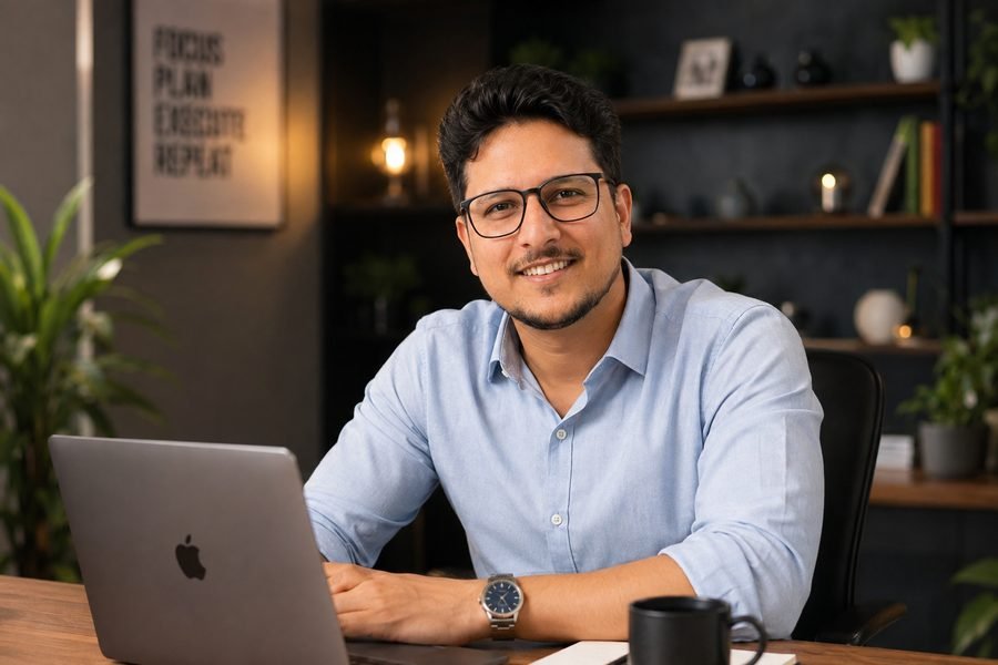 Kapil Gaud at his desk